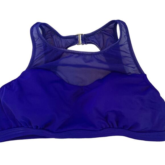 Venus mesh high neck bikini top with mesh sz 10 cerulean royal blue - Picture 10 of 11